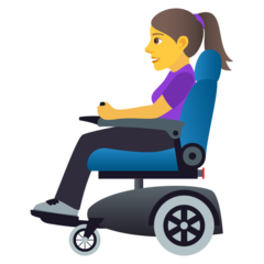 A quoi ressemblent les emoji Femme en fauteuil motorisé sur Joypixels.