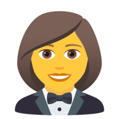 How Woman in Tuxedo emoji looks on Joypixels.