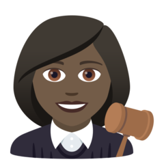 How Woman Judge: Dark Skin Tone emoji looks on Joypixels.