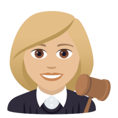 How Woman Judge: Medium-Light Skin Tone emoji looks on Joypixels.