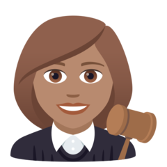 How Woman Judge: Medium Skin Tone emoji looks on Joypixels.