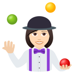 Wie Jongleurin: helle Hautfarbe Emoji auf Joypixels aussieht.