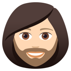 Come Donna con la barba: carnagione chiara emoji appare su Joypixels.