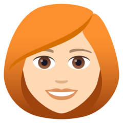 A quoi ressemblent les emoji Femme: peau claire et cheveux roux sur Joypixels.