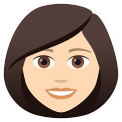 A quoi ressemblent les emoji Femme: peau claire sur Joypixels.