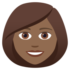 How Woman: Medium-Dark Skin Tone emoji looks on Joypixels.