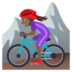 A quoi ressemblent les emoji Femme en VTT: peau mate sur Joypixels.