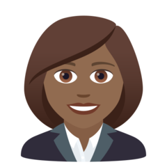 How Woman Office Worker: Medium-Dark Skin Tone emoji looks on Joypixels.