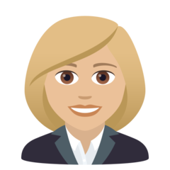 How Woman Office Worker: Medium-Light Skin Tone emoji looks on Joypixels.