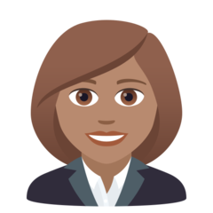 How Woman Office Worker: Medium Skin Tone emoji looks on Joypixels.