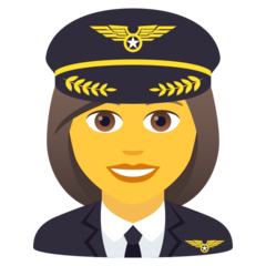 Bagaimana Pilot wanita emoji terlihat di Joypixels.