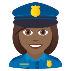 How Woman Police Officer: Medium-Dark Skin Tone emoji looks on Joypixels.