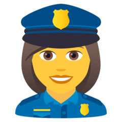 Hur Kvinnlig polis emoji ser ut på Joypixels.