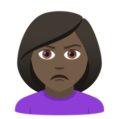 How Woman Pouting: Dark Skin Tone emoji looks on Joypixels.