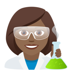 How Woman Scientist: Medium-Dark Skin Tone emoji looks on Joypixels.