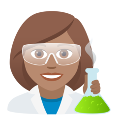 How Woman Scientist: Medium Skin Tone emoji looks on Joypixels.