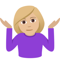 Woman Shrugging: Medium-Light Skin Tone Emoji 🤷🏼‍♀️
