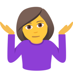 How Woman Shrugging emoji looks on Joypixels.