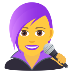 How Woman Singer emoji looks on Joypixels.