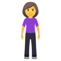 How Woman Standing emoji looks on Joypixels.