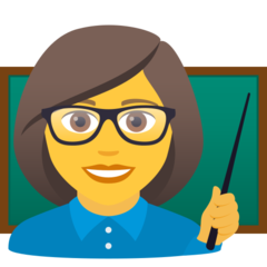 How Woman Teacher emoji looks on Joypixels.