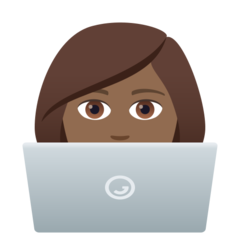 How Woman Technologist: Medium-Dark Skin Tone emoji looks on Joypixels.