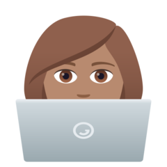 How Woman Technologist: Medium Skin Tone emoji looks on Joypixels.