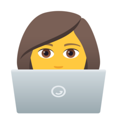 Bagaimana emoji Ahli teknologi wanita kelihatan di Joypixels.