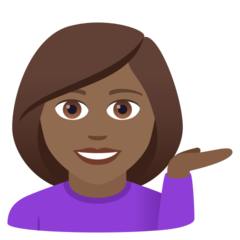 How Woman Tipping Hand: Medium-Dark Skin Tone emoji looks on Joypixels.