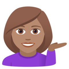 A quoi ressemblent les emoji Femme paume vers le haut: peau légèrement mate sur Joypixels.