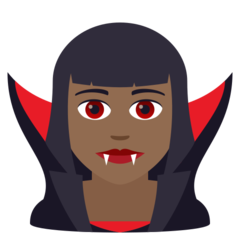 How Woman Vampire: Medium-Dark Skin Tone emoji looks on Joypixels.