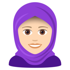 How Woman with Headscarf: Light Skin Tone emoji looks on Joypixels.