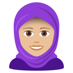 How Woman with Headscarf: Medium-Light Skin Tone emoji looks on Joypixels.