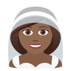 How Woman with Veil: Medium-Dark Skin Tone emoji looks on Joypixels.