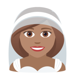 How Woman with Veil: Medium Skin Tone emoji looks on Joypixels.