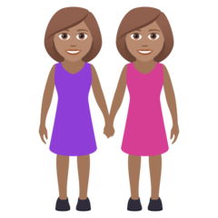 How Women Holding Hands: Medium Skin Tone emoji looks on Joypixels.