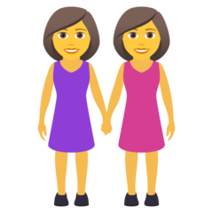 How Women Holding Hands emoji looks on Joypixels.