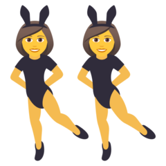 Como o emoji do Mulheres com orelhas de coelho é exibido no Joypixels.