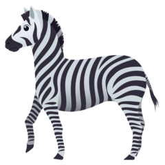 Hvordan Zebra emoji ser ud på Joypixels.