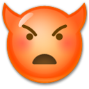 Jak wygląda emoji Zagniewana twarz z rogami w Lg.