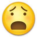 Jak wygląda emoji Udręczona twarz w Lg.