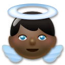 Jak wygląda emoji Aniołek: karnacja ciemna w Lg.