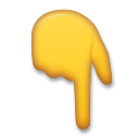 Hvordan Peger nedad emoji ser ud på Lg.