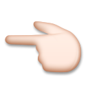 Jak wygląda emoji Palec w lewo: karnacja jasna w Lg.