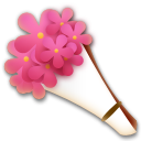 Bagaimana Bouquet emoji terlihat di Lg.