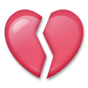 How Broken Heart emoji looks on Lg.