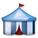 Bagaimana Circus Tent emoji terlihat di Lg.