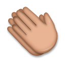 Bagaimana Clapping Hands: Medium Skin Tone emoji terlihat di Lg.