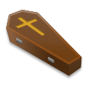 Bagaimana Coffin emoji terlihat di Lg.