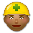 A quoi ressemblent les emoji Personnel du bâtiment: peau mate sur Lg.